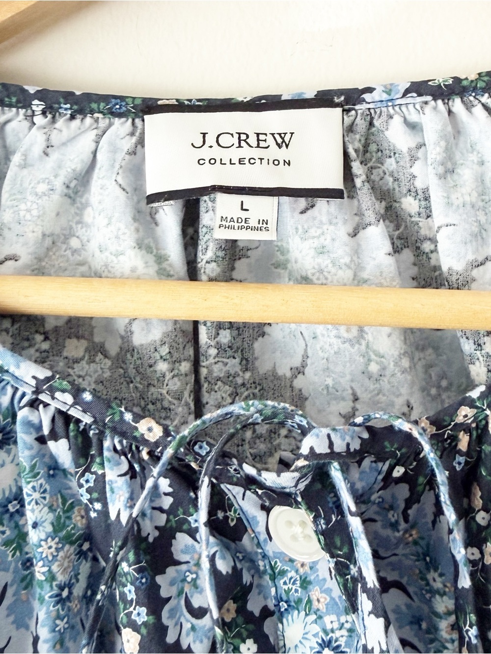 J. Crew Collection Tie sleeve Button Front Top Ratti Pacific Paisley Size L - Picture 5 of 14